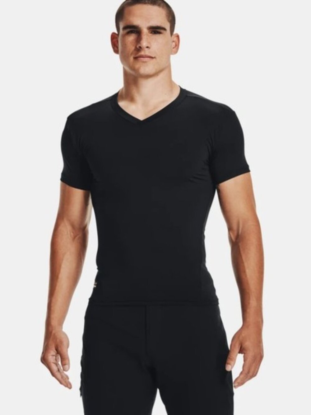 Under Armour White Men’s V-Neck Performance Tee Heat Gear